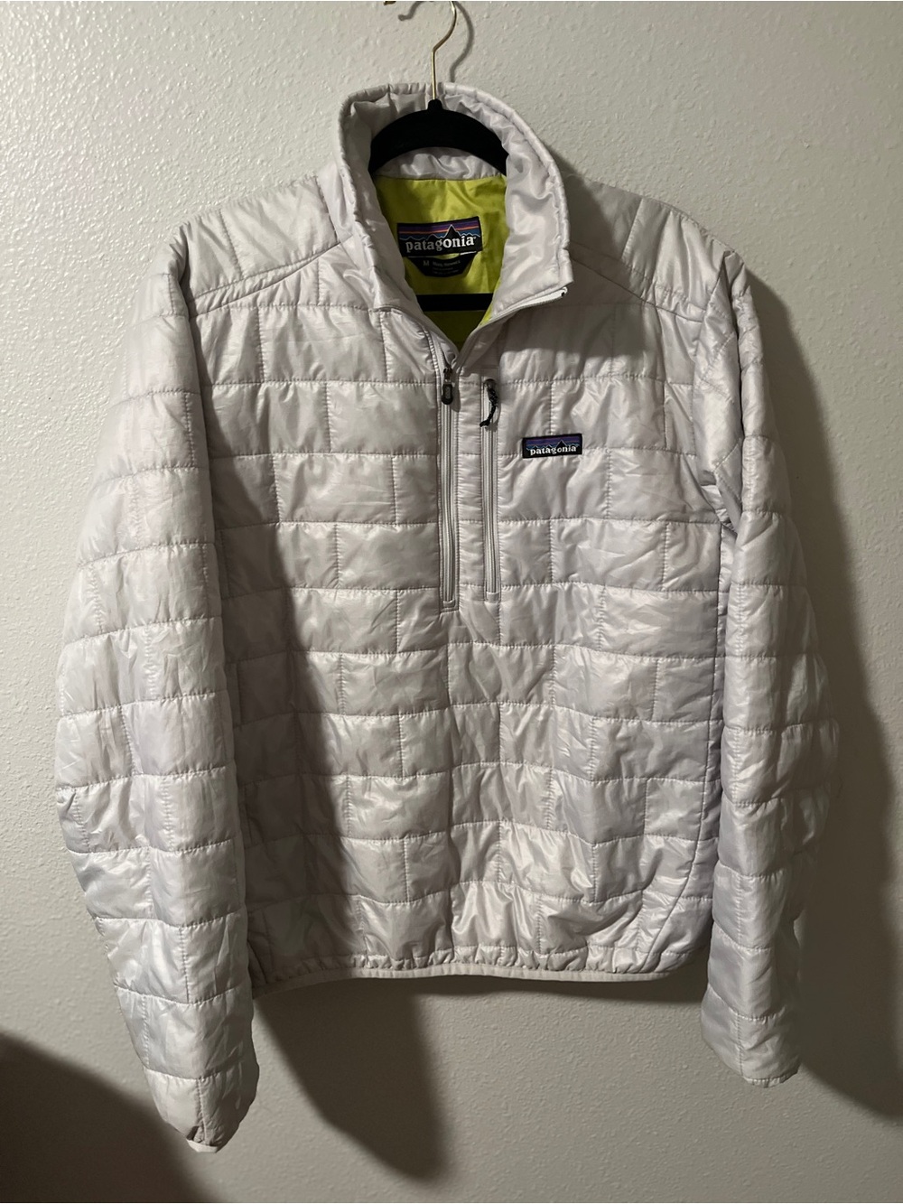 Patagonia Men’s Silver Nano puff half zip Quilted Pullover Jacket